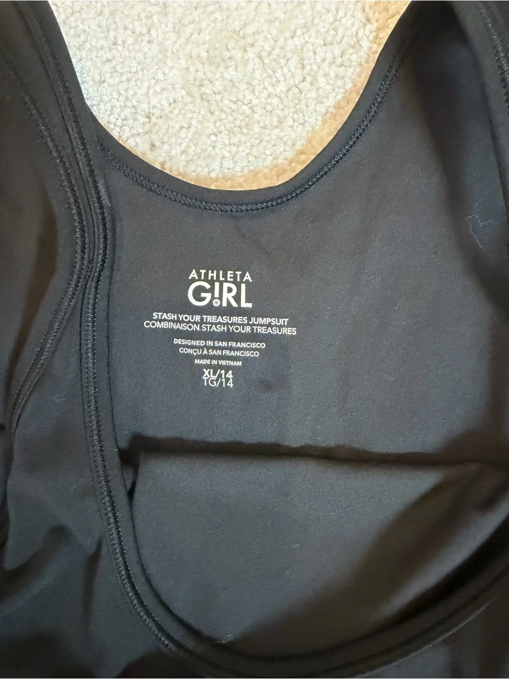 Athleta GIRL stash your treasures jumpsuit- Black